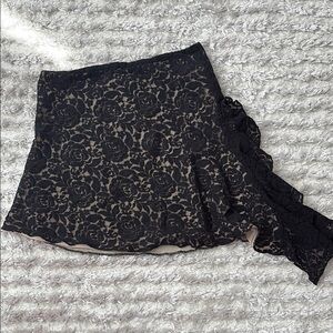 Tiger Mist Black Asymmetrical Mini Skirt